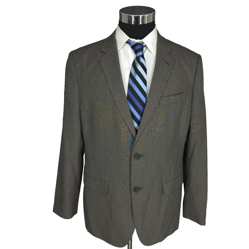 Banana Republic Blazer Mens 44R Gray Herringbone Tailored Fit Sports Coat Jacket